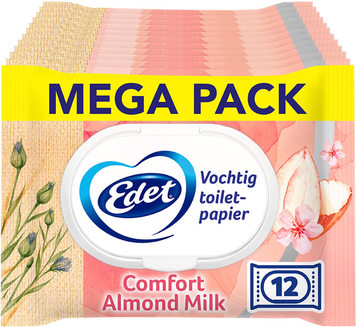 Edet feuchtes Toilettenpapier Mandel - 12 x 42 = 504 Blatt