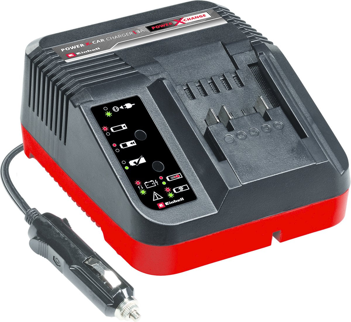 Einhell Autoladegerät – Power X-Change – 12 V – Ladestrom: 3a – Schutzelektronik für die Autobatterie – passend für alle Power X-Change Akkus