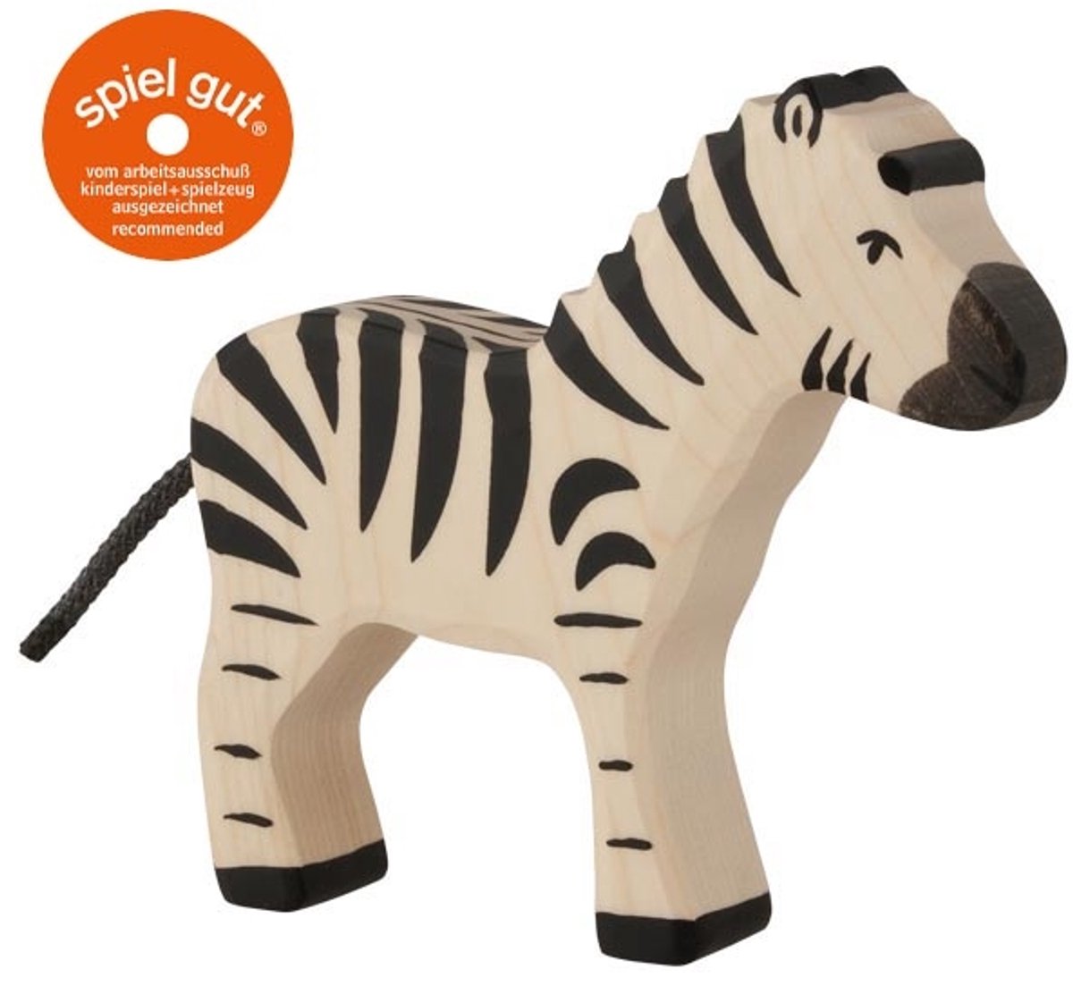 Holztiger Wildnis - Zebra - 14x3x14cm - Holzfigur - handgefertigt