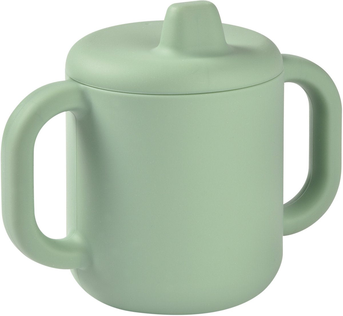 Béaba Silikon-Lederbecher – 2-in-1-Trinkbecher mit Ausgussgriffen – 170 ml – BPA-frei – unzerbrechlicher Becher – spülmaschinenfest – grün