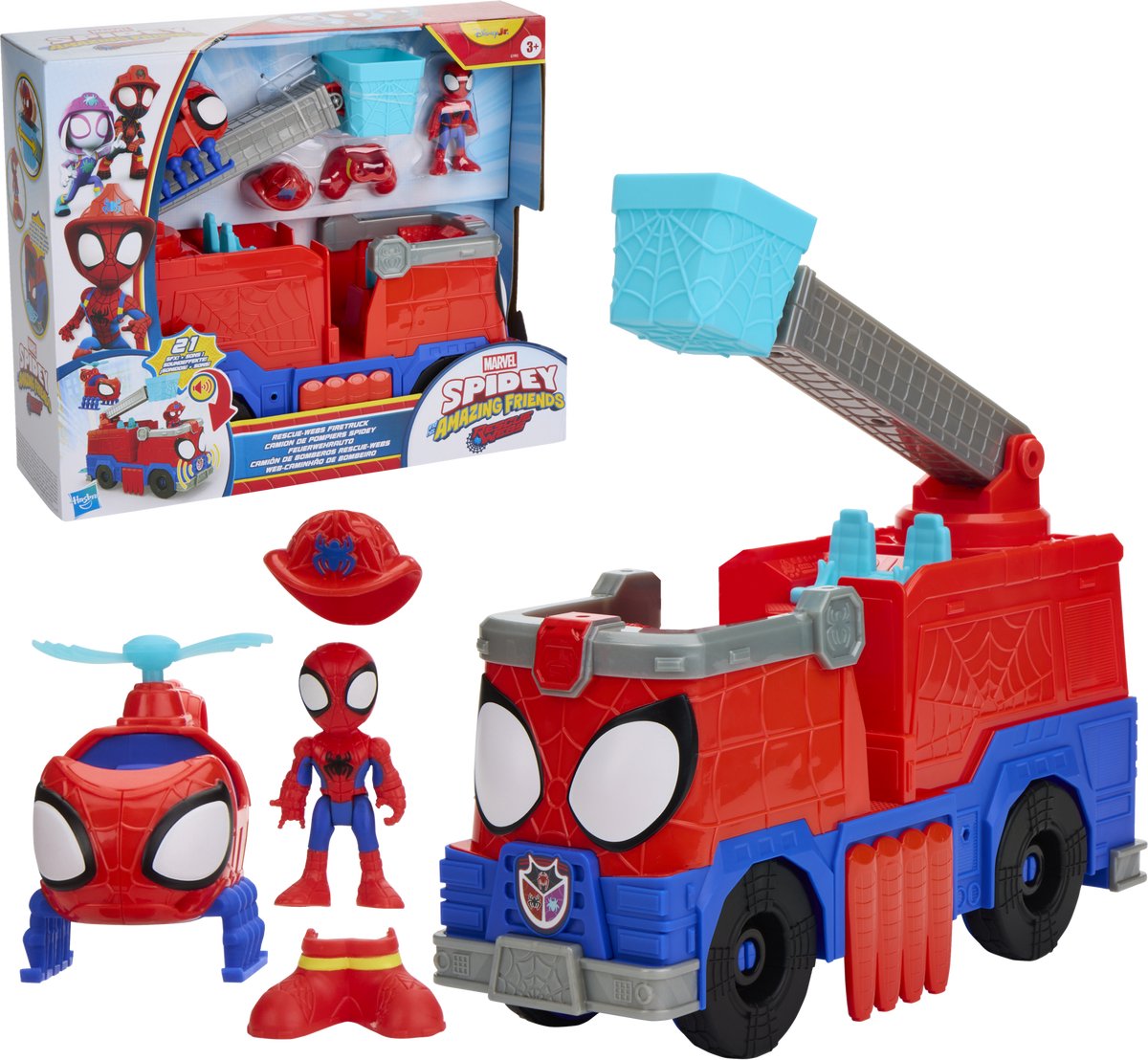 Hasbro marvel spidey and his amazing friends rescue-webs brandweerwagen