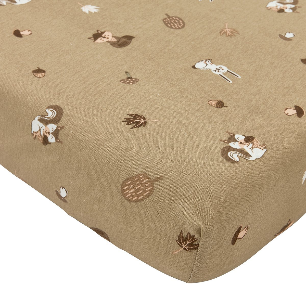 Meyco Baby Waldtiere Spannbettlaken Beistellbett – Sand – 50 x 90 cm