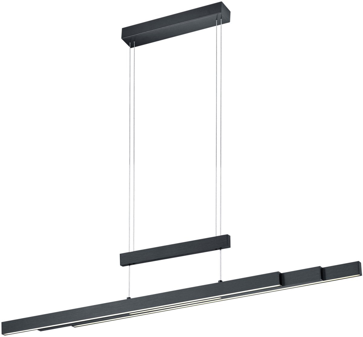 Trio Trajan - Hängelampe - Schwarz matt - inkl. 1x SMD 45W - Höhe und Länge verstellbar - Touchdimmer - Lichtfarbe stufenlos einstellbar - Beleuchtung nach oben und unten