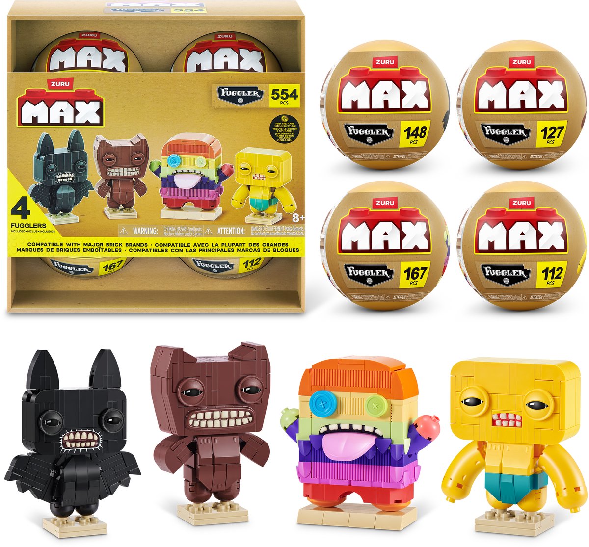 Max baut mehr Premium-Fugglers-Bausteinkollektion im 4er-Pack von Zuru