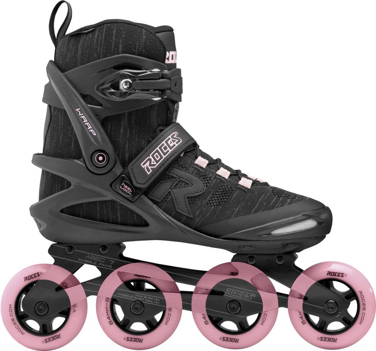 Roces Warp Thread 84 Damen Inline-Skates – 4x84mm Rollen – Fitness-Inline-Skates – Schwarz Pink – Größe 38