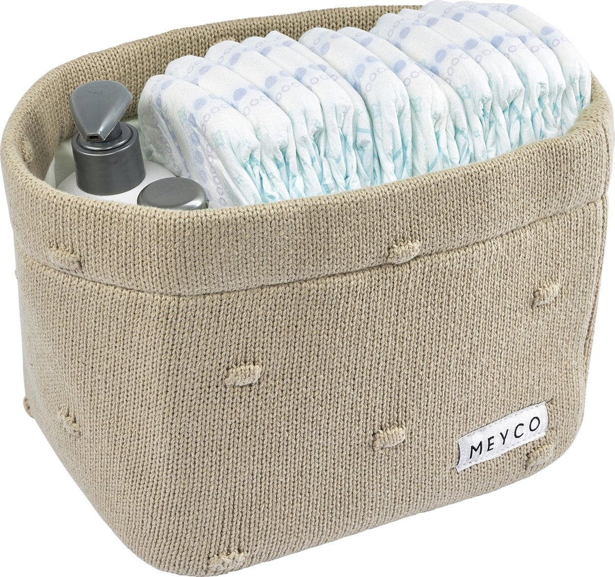 Meyco Baby Mini Knots Wickelkorb – Sand – klein
