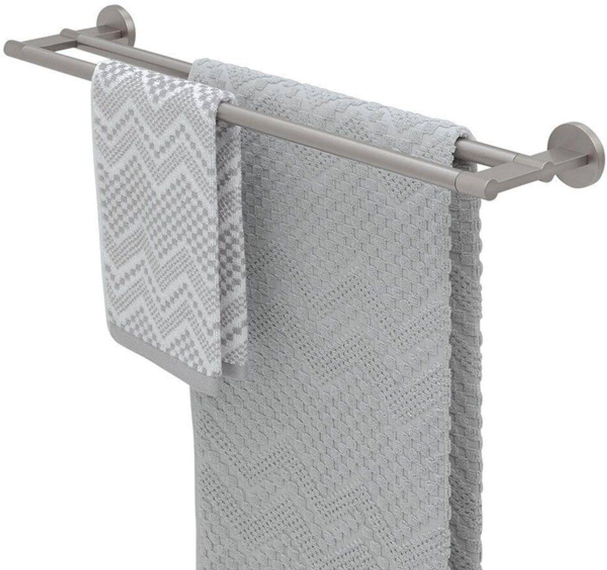 Tiger Noon – Handtuchhalter doppelt – gebürsteter Edelstahl
