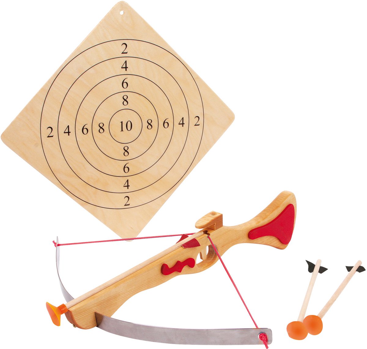 Kleiner Fuß - Holzsportkreuz mit Zielbrett, 4dlg.