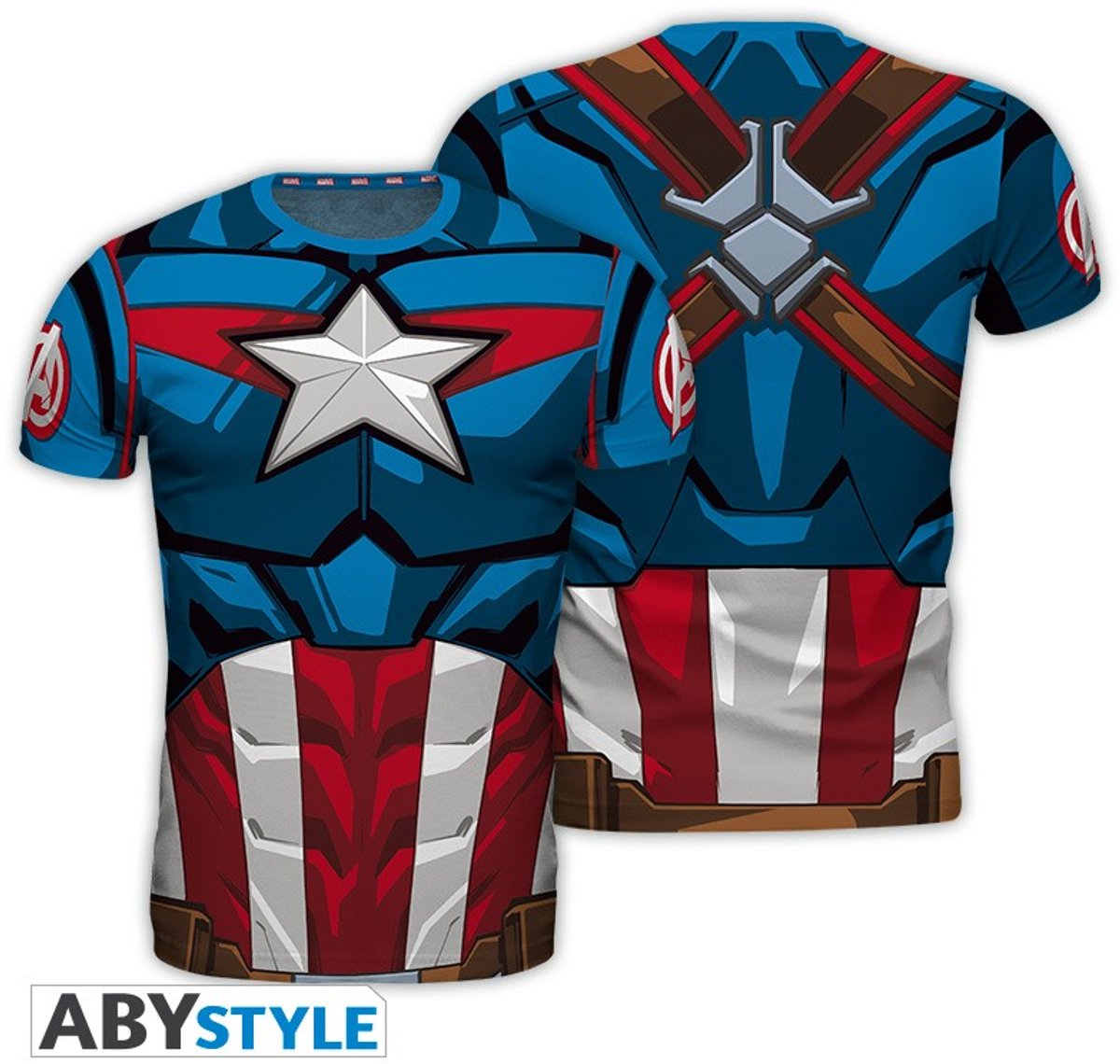 Abystyle Marvel – Cosplay Captain America Herren-T-Shirt – L