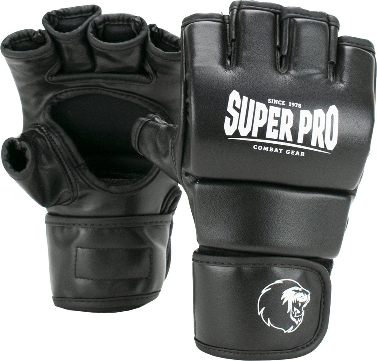 Super pro combat gear brawler mma handschoenen zwart wit extra extra small