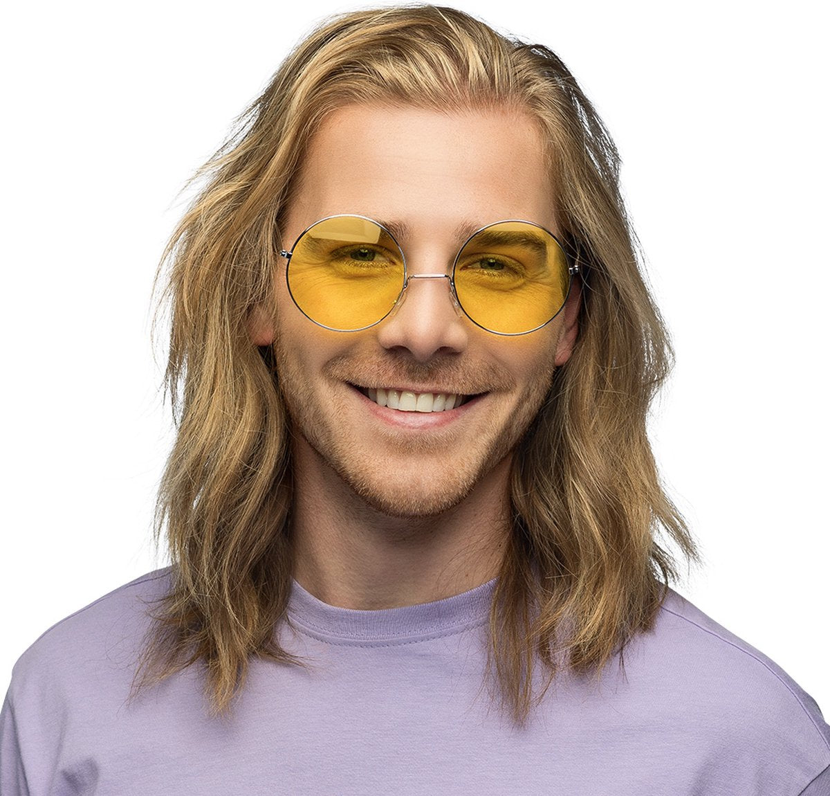 Boland Partybrille Hippie XL gelb