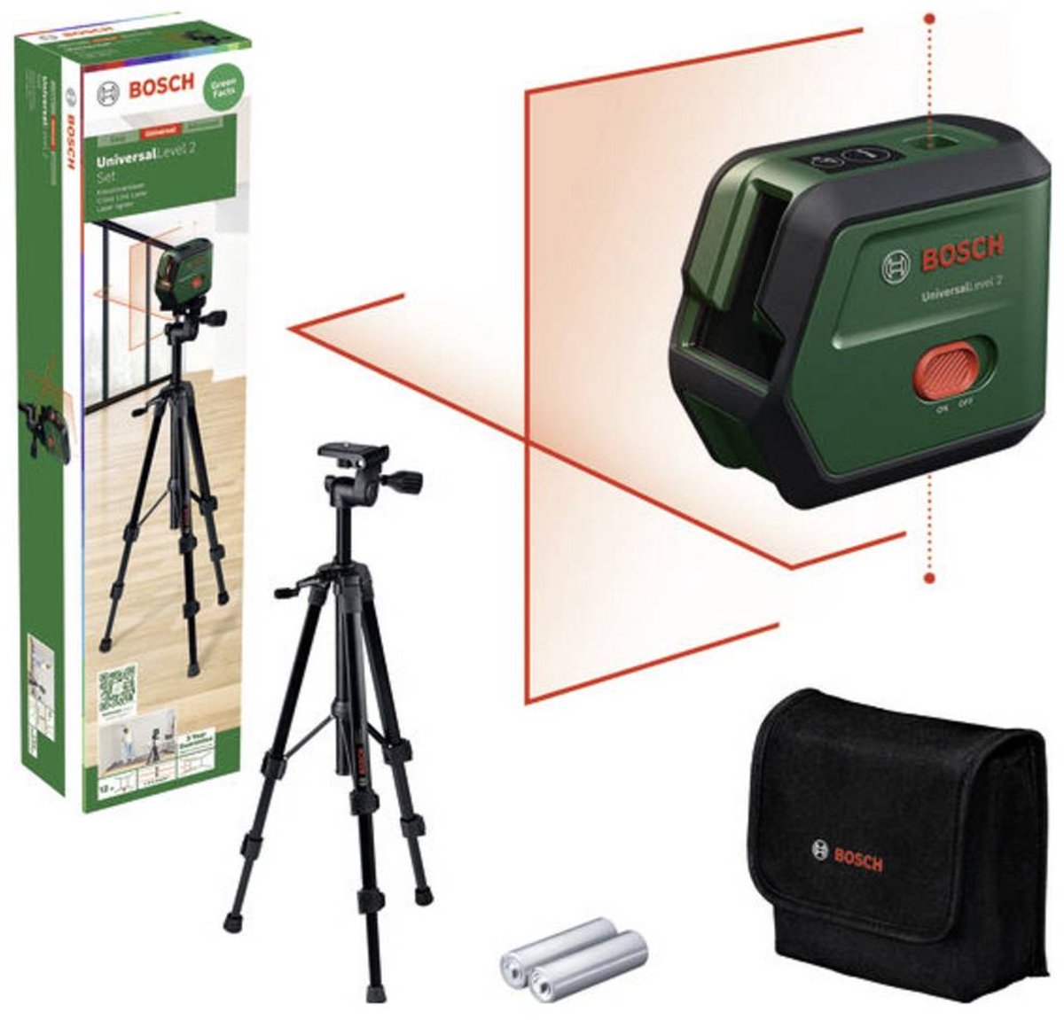 Bosch Home and Garden Universallevel 2 Set Kreuzlinienlaser Reichweite (max.): 12 m