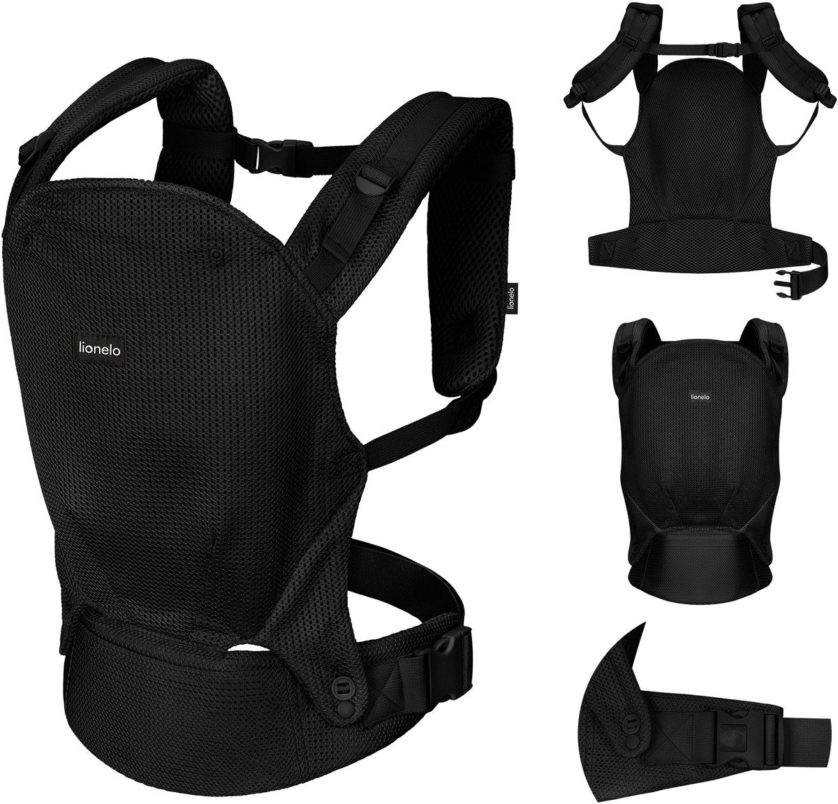 Lionelo Margaret Air Babytrage Babytrage – ergonomisch – von 4 Monaten bis 20 kg – 3 Tragepositionen – freihändiger Komfort – atmungsaktives Material – IHDI-zertifiziert hüftfreundlich – Kapuze – doppelte Sicherheit – verstellbare Träger – Kindertrage