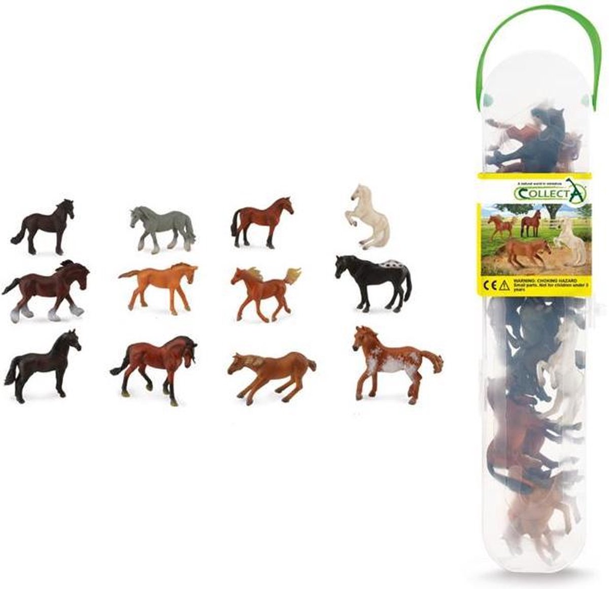 Collecta Figuren-Mini-Set – 12 Pferde – Pferde – handbemalt – Miniatur
