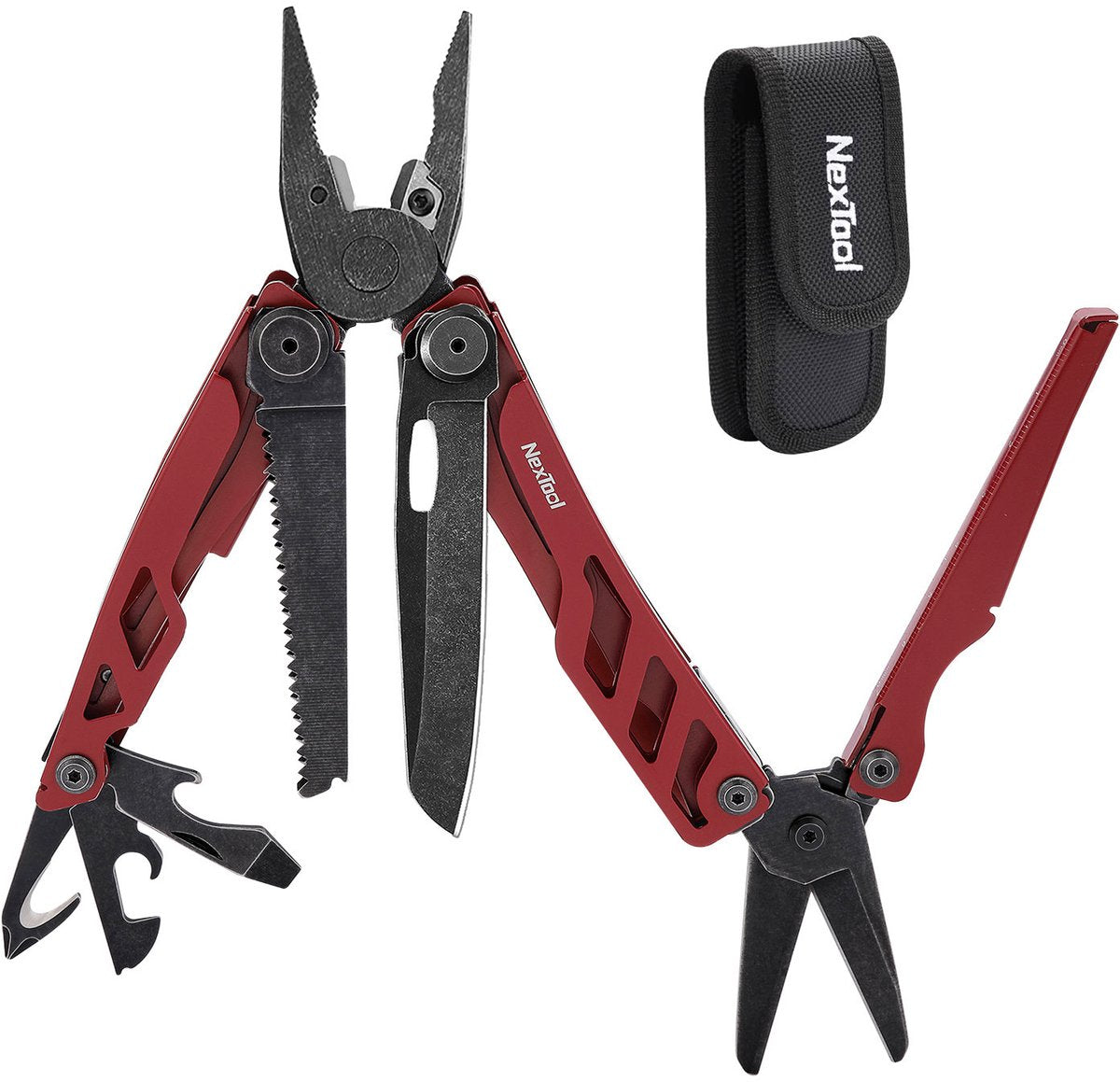 Nextool Flaggschiff Pro – Multitool 16-in-1 – roter Edelstahl – robust, vielseitig