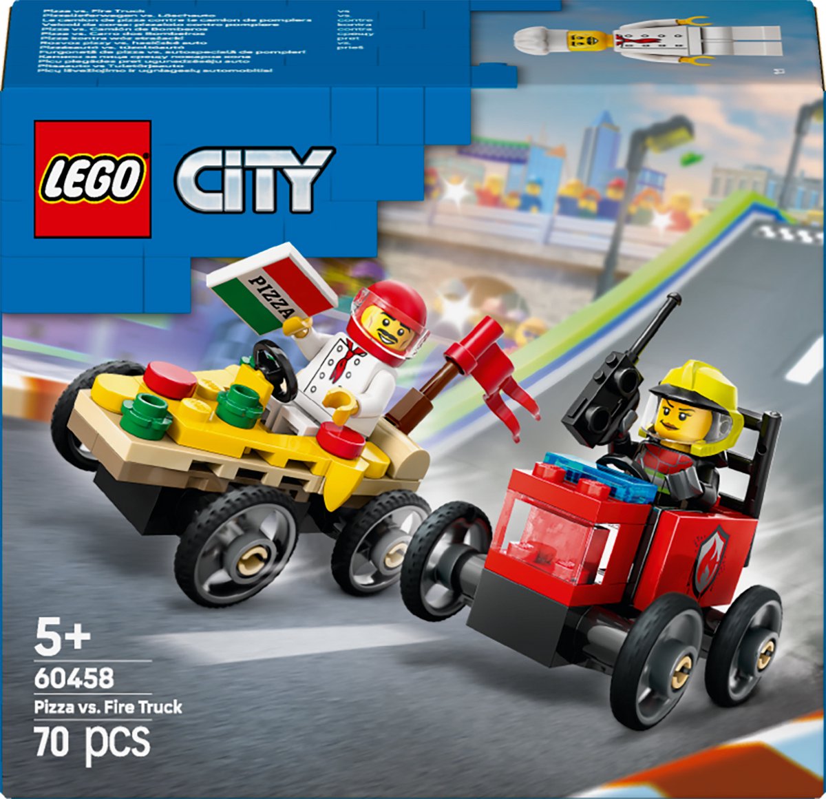 Lego City 60458 Rennwagenpaket: Pizzawagen vs. Feuerwehrauto