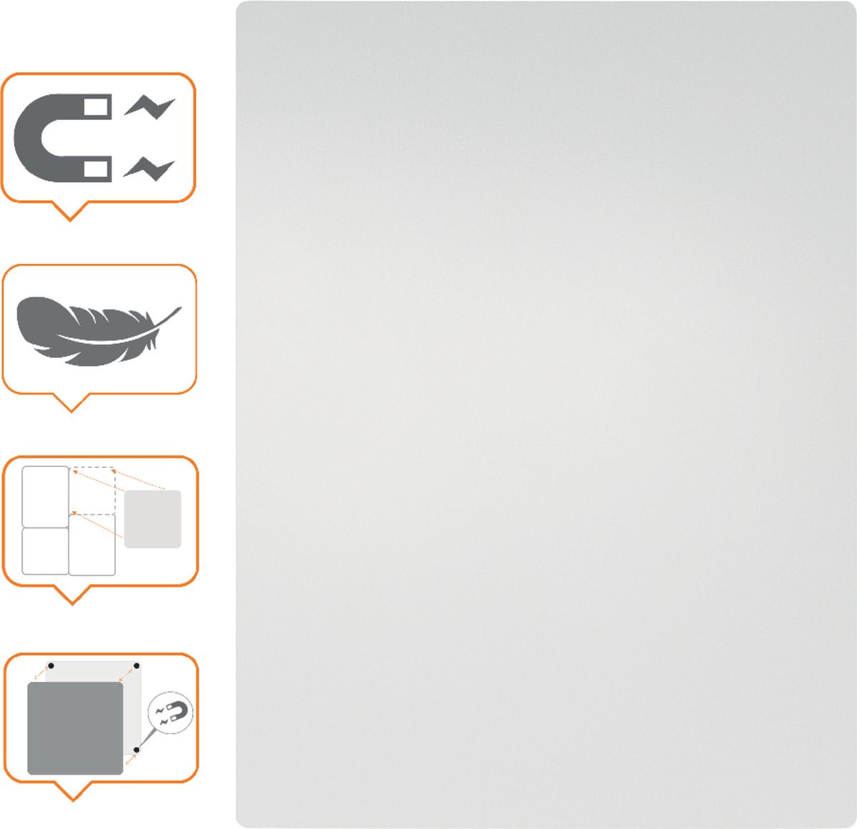 Nobo Whiteboard 45x60cm, magnetisch, rahmenlos, modular