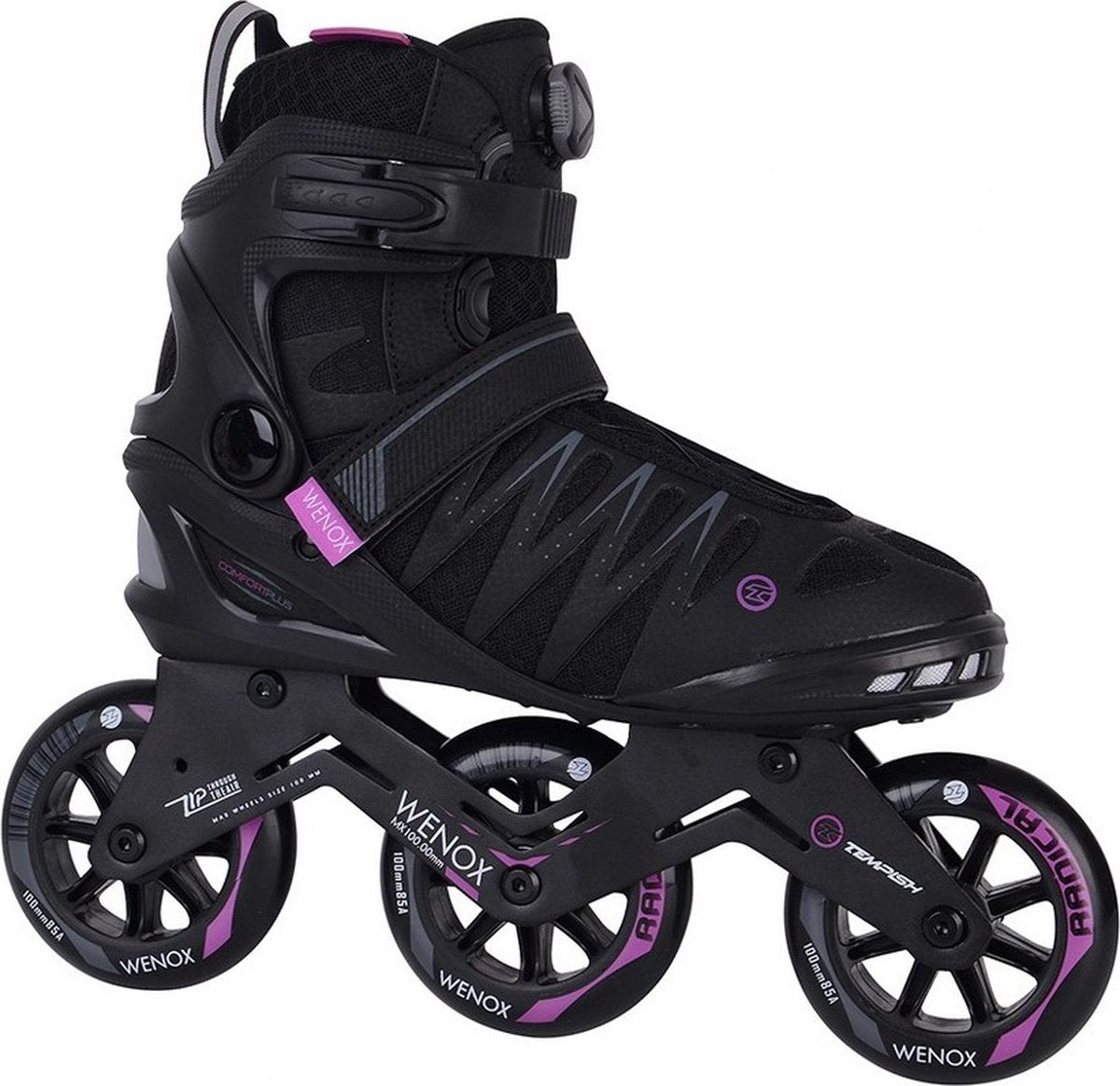 Tempish Wenox Top 100 Damen-Inline-Skates – 4 x 100 mm Rollen – Speed-Fitness-Inline-Skates – Schwarz Pink – Größe 41