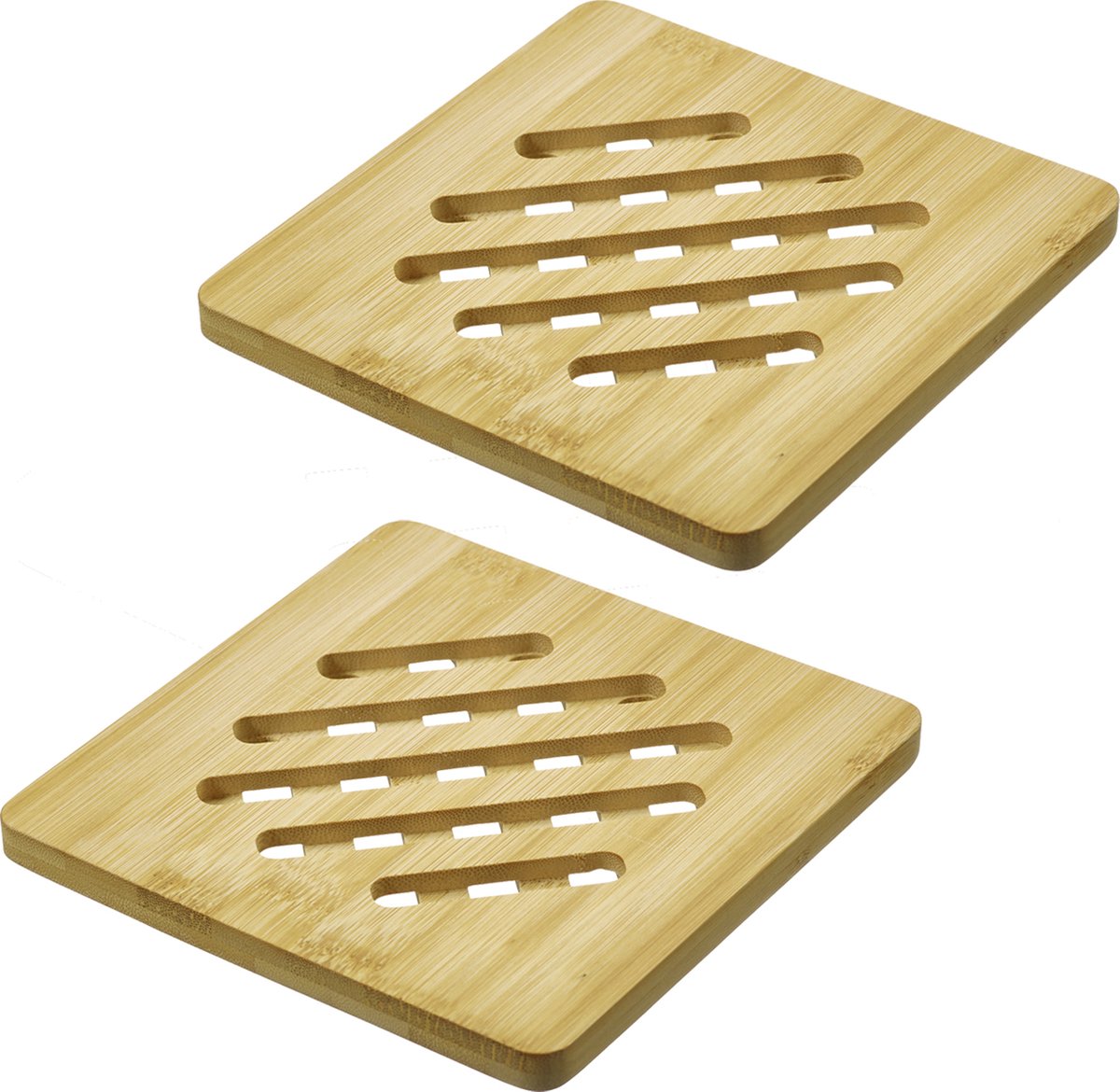 Westmark Untersetzer Tapas + Friends – quadratische Untersetzer zum Schutz des Tisches vor Kratzern und Verbrennungen, ideal für den Esstisch – Bambus, 17 x 17 cm, 2 Stück