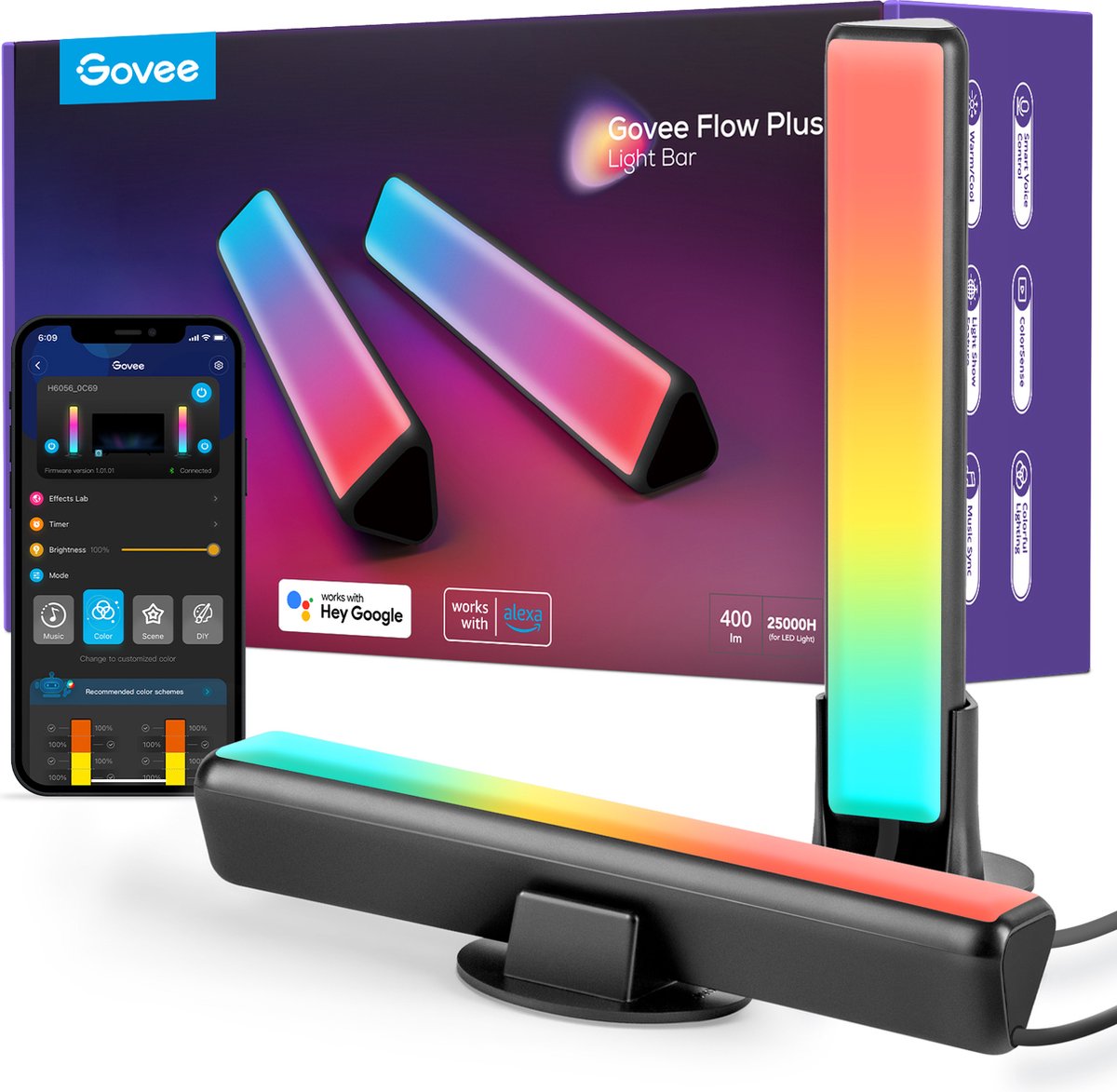 Govee Smart Light Bars rgbicww – TV-Beleuchtung 45 Zoll