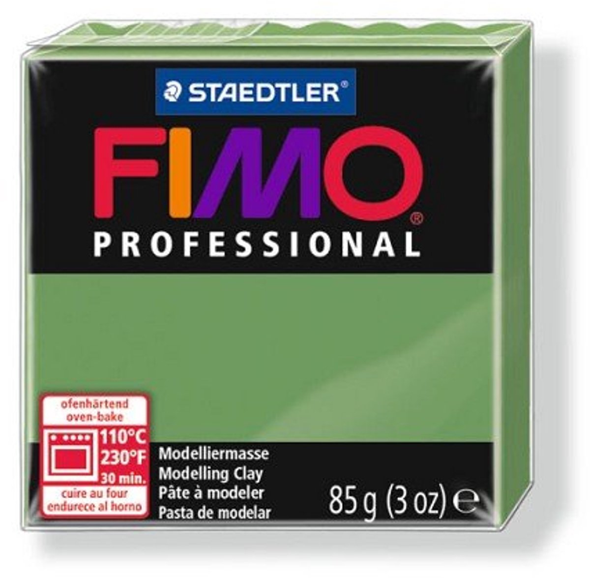 Fimo professional – ofenhärtender, professioneller Modelliermasseblock 85 g – grün