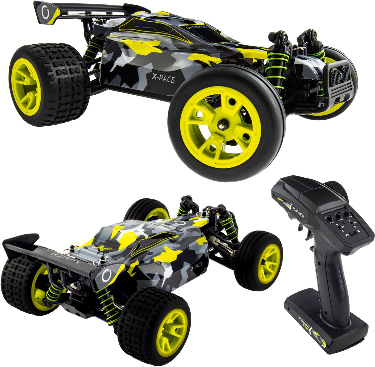 Overmax x-pace – steuerbares Auto – 2 Batterien – 30 km h – 4x4 – 1:18 – Reichweite 100 m – Einzelradaufhängung – LEDs – Offroad-RC-Auto Erwachsene Kinder – ferngesteuertes Auto für draußen