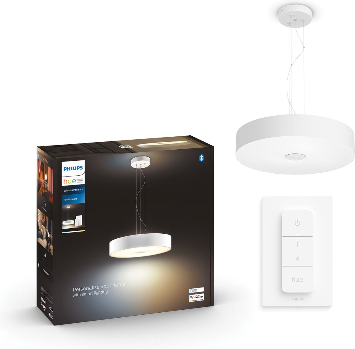 Philips hue fair hanglamp - warm tot koelwit licht - wit - 1 dimmer switch