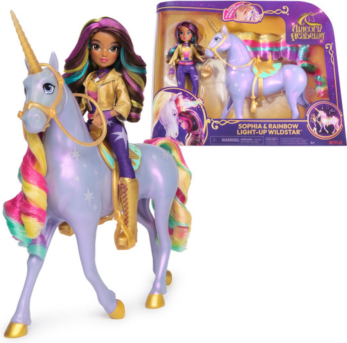 Einhorn-Akademie-Geschenkset Einhorn Wildstar Regenbogen leuchtende Pop-Sophia