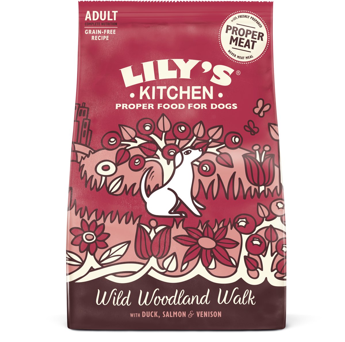 Lily's Kitchen – Hundefutter – Trockenfutter – Ente, Lachs und Hirsch – 12 kg