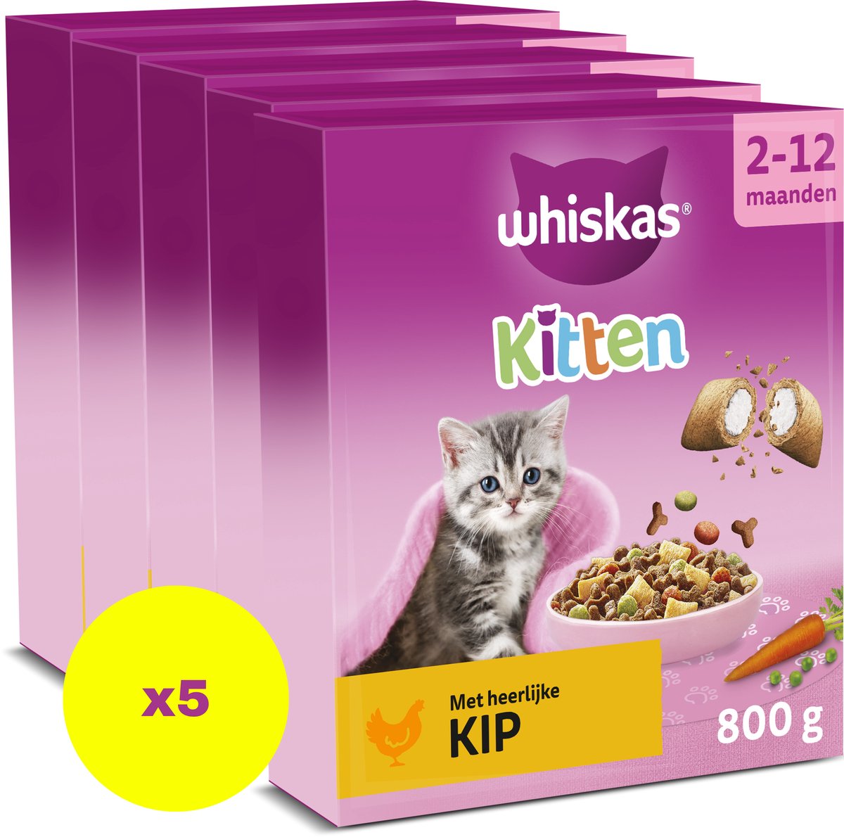 Whiskas Katzenfutter - Junior - Huhn - Box 5x800g