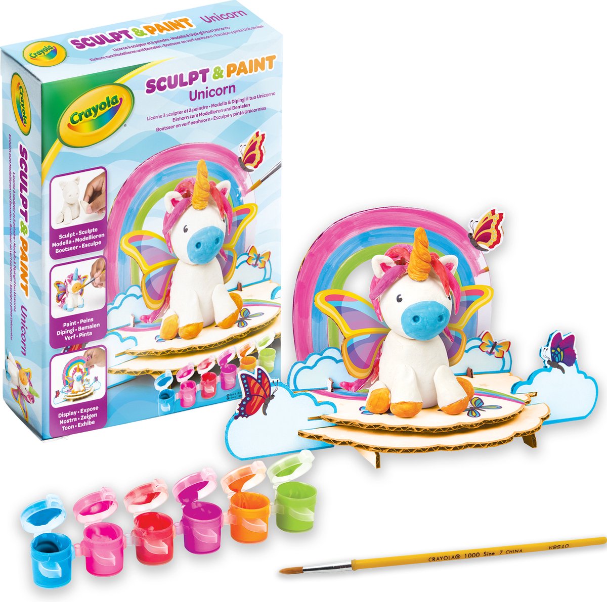 Crayola – Hobbypaket – kleines eigenes Einhorn – selbsthärtende Modelliermasse – für Kinder