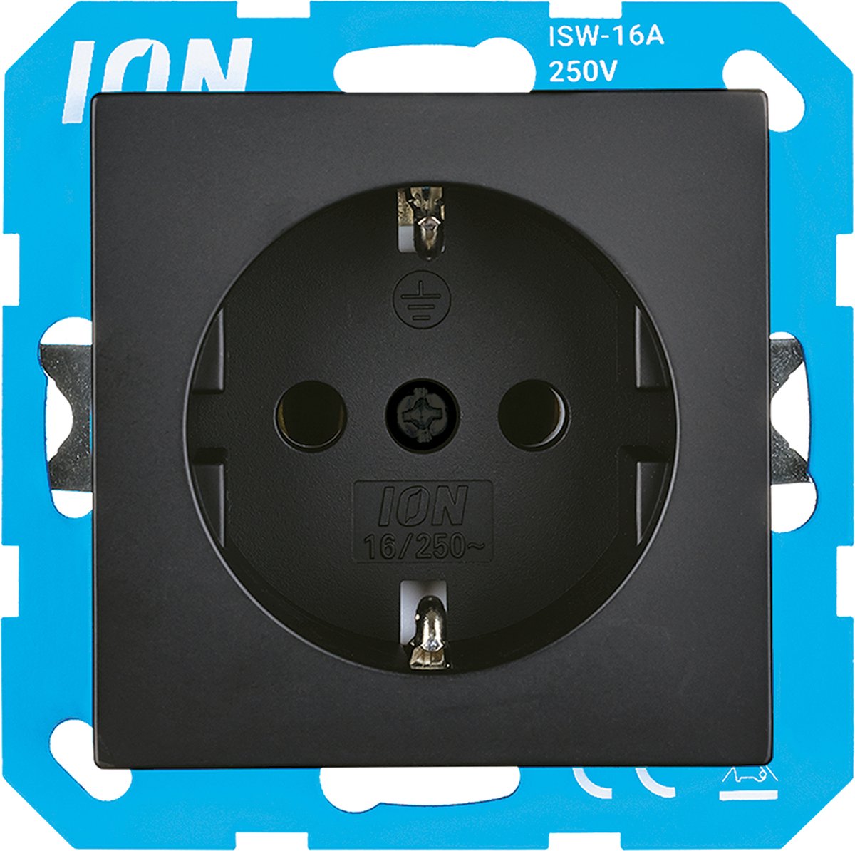 Ion industries stopcontact met randaarde - v1 j1 mat zwart (10.100.020) - wandcontactdoos