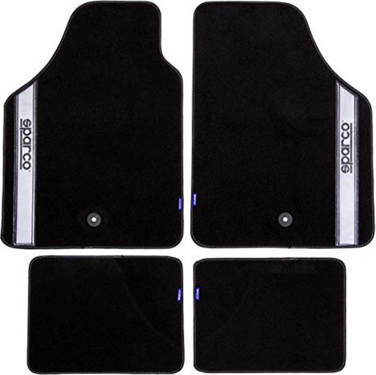 Sparco Automatten Universal 4er-Set – Stoff – Schwarz mit Grau