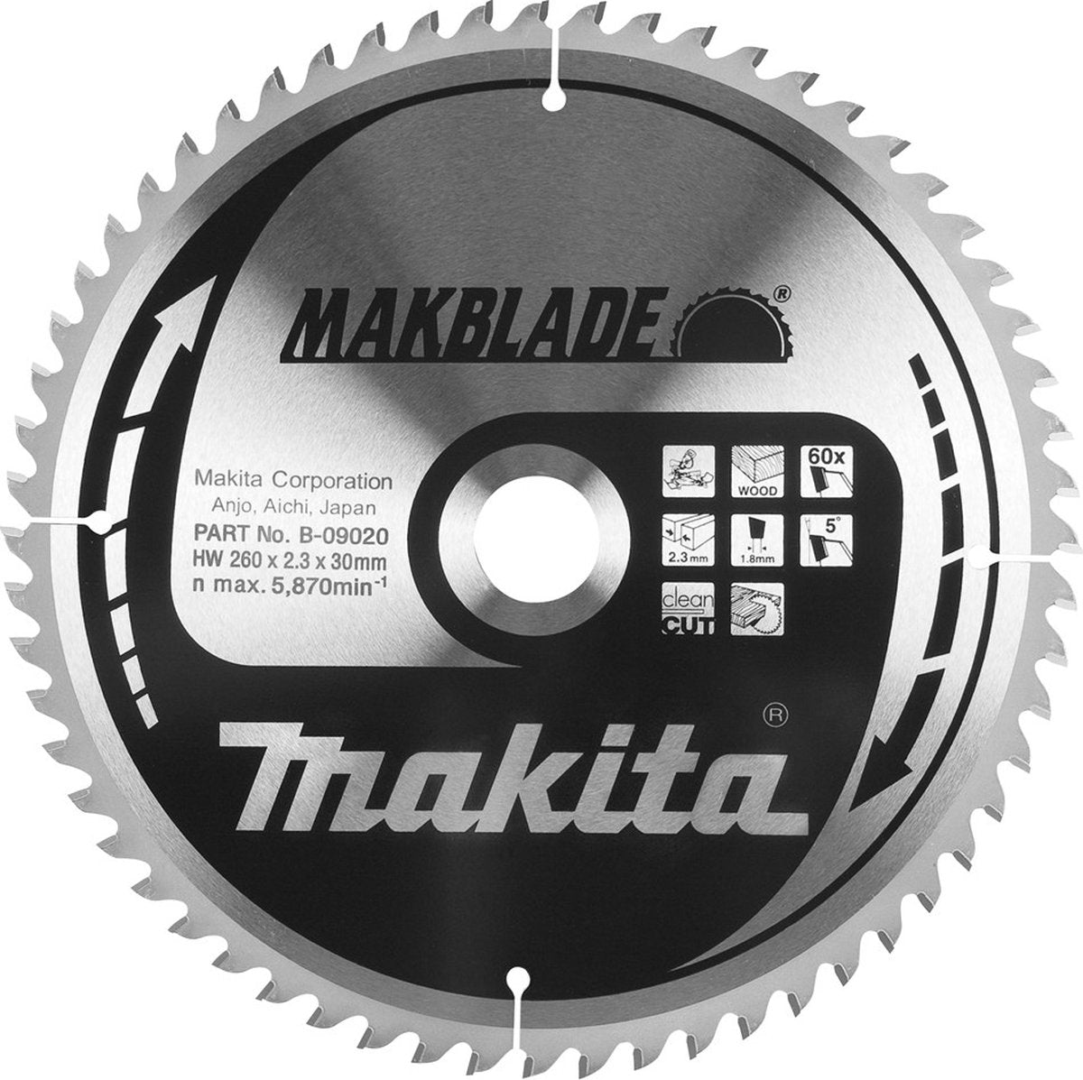 Makita cirkelzaagblad 260x30x2,3 60t 5g
