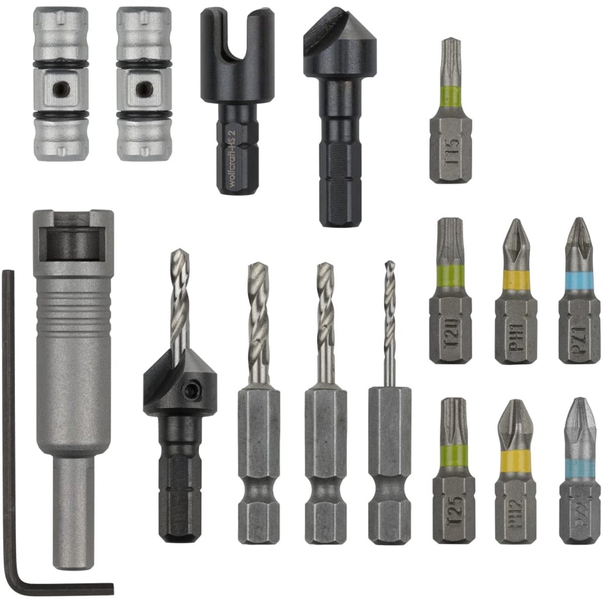 Wolfcraft - Flip-Bit-Set - alles in 1 - 17 Teile - 3086000