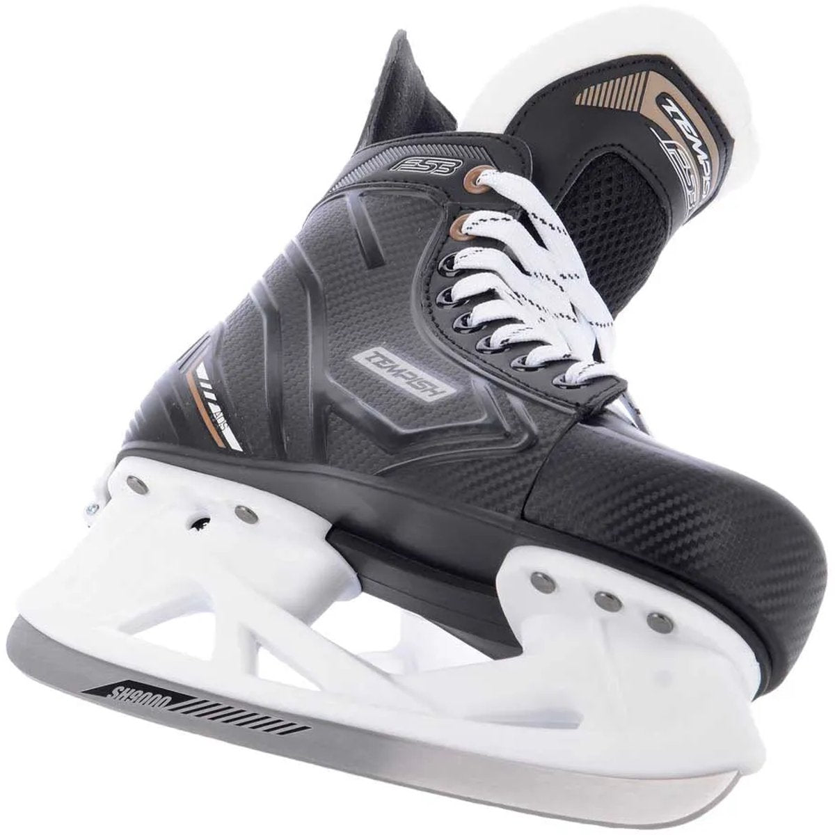Tempish - FS3 - Eishockey-Schlittschuhe - Kinder-Schlittschuhe - Schwarz - Stabile Knöchelunterstützung mit Komfortfutter - Größe EU 35-38
