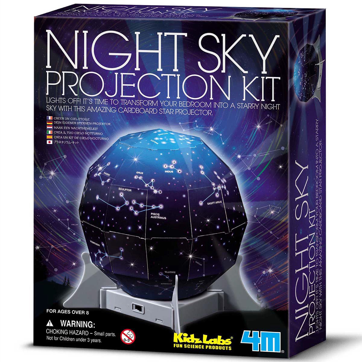 4 m Wissenschaft und Spiele – Gestalten Sie Ihren Sternenhimmel – Projektor – Sonnensystem-Bausatz – Kidzlabs – 8+