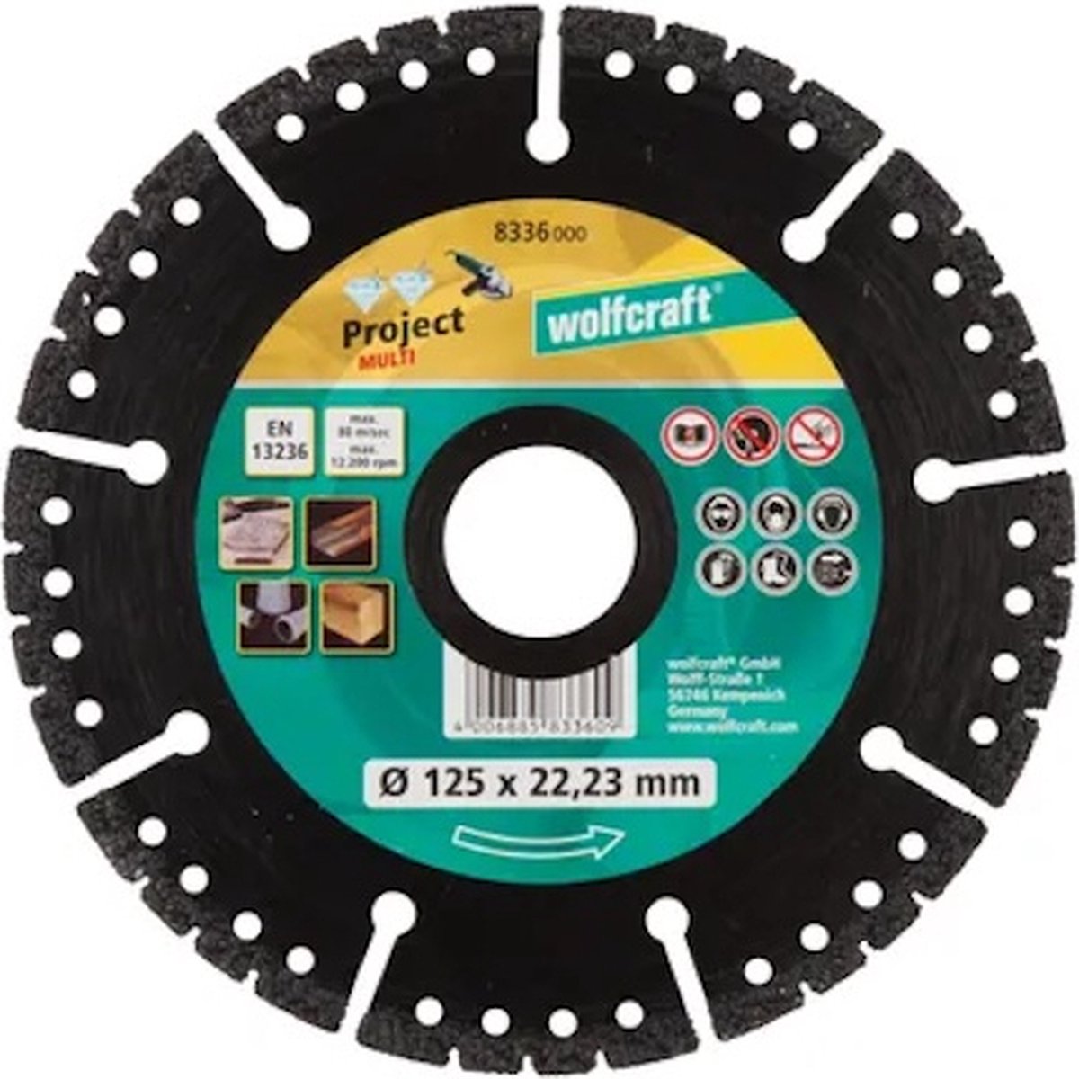 Wolfcraft - Diamanttrennscheibe ø 125 mm - Pro Multi - 8336000