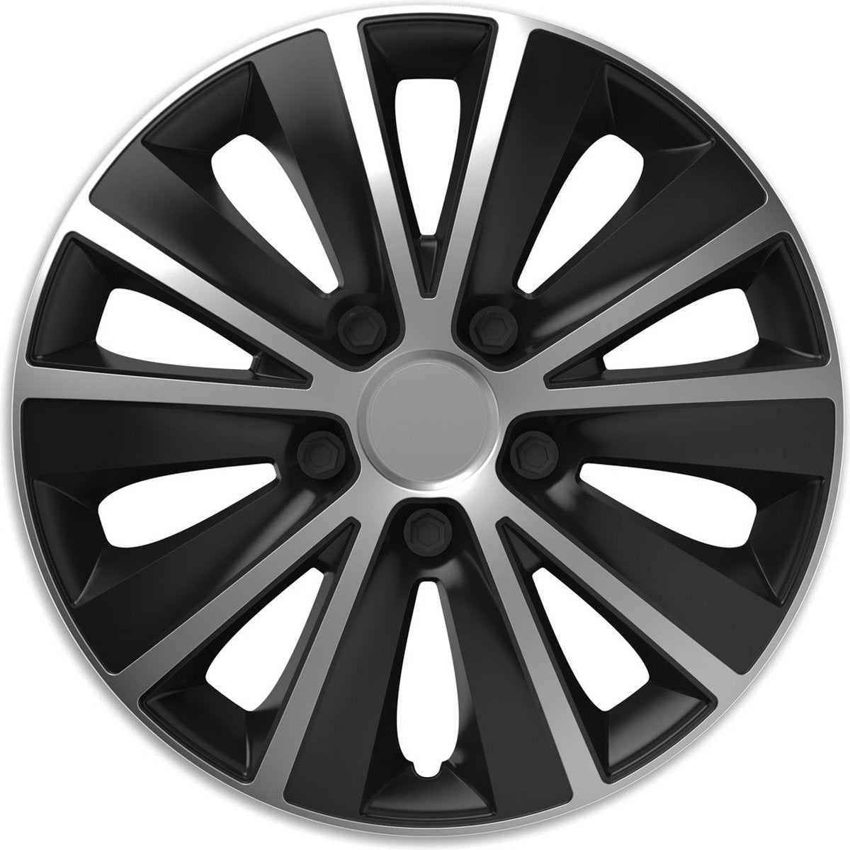 Versaco Rapide Radkappen – Silber Schwarz – 16 Zoll – 4 Stück