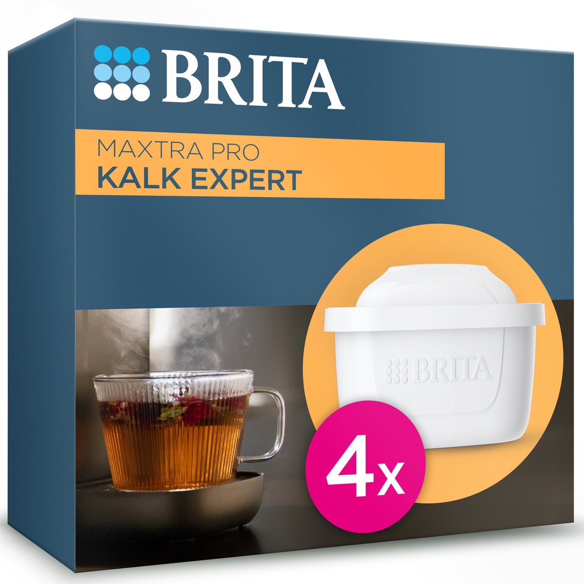 Brita Wasserfilterkartusche Maxtra Pro Limescale Expert – 4 Stück – Original Wasserfilter für alle Kannen zum Schutz von Geräten mit hartem Wasser – filtert unter anderem Kalk, Verunreinigungen, Chlor und Metalle