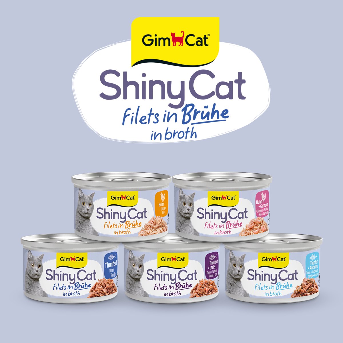 Gimcat 24 x 70 g – Shinycat-Filets in Hühnerbrühe