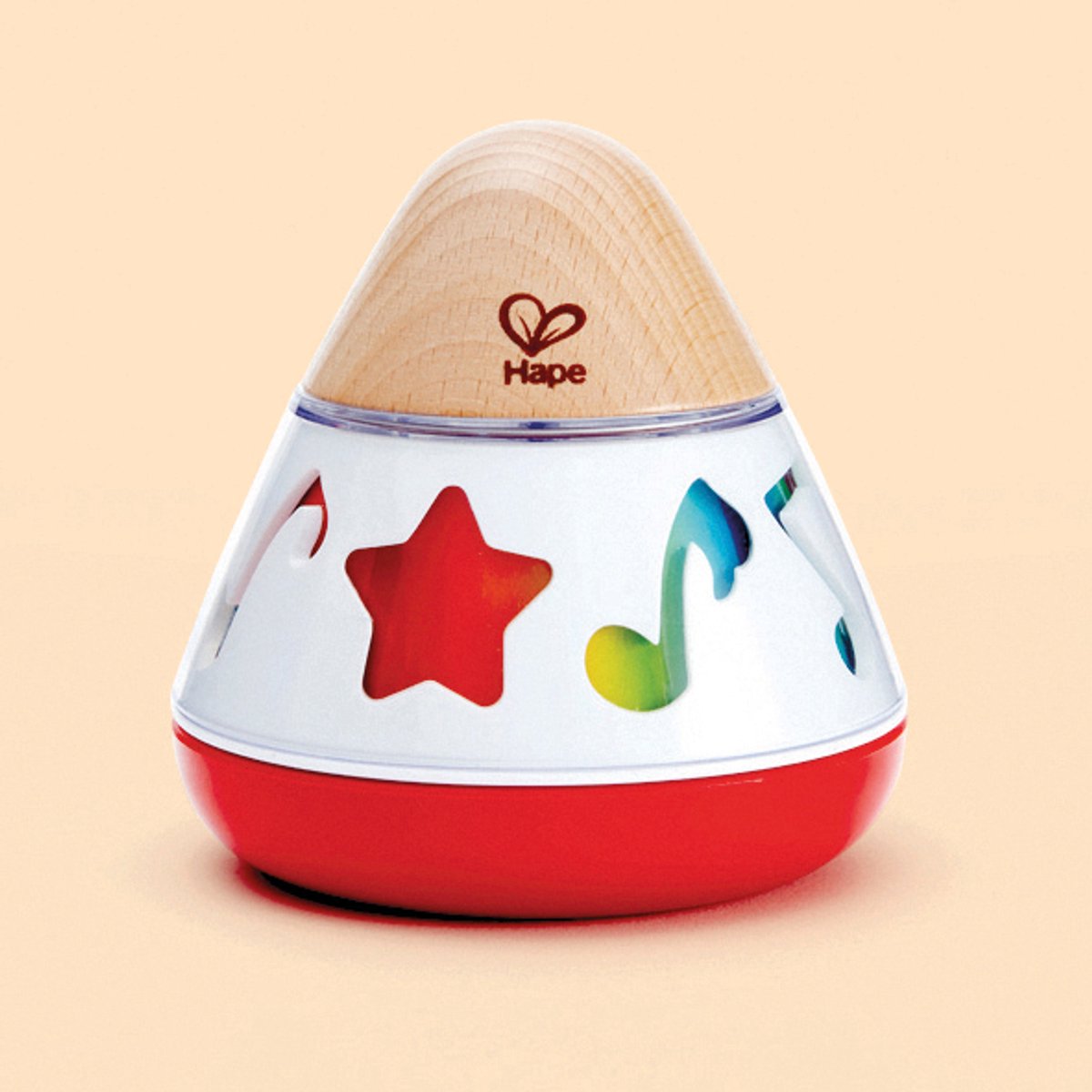 Hape muziekdoos draaiend - houten speelgoed baby - opwindbaar met melodie - vanaf geboorte