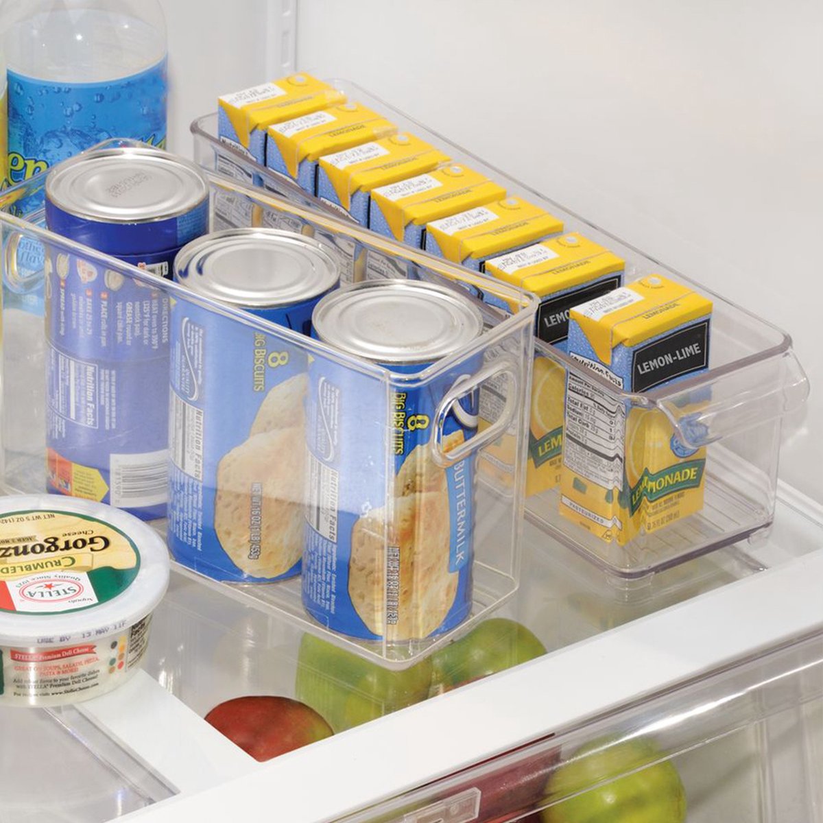 Idesign Ablageschale mit Griffen groß rechteckig – transparent – nestbar | BPA-frei