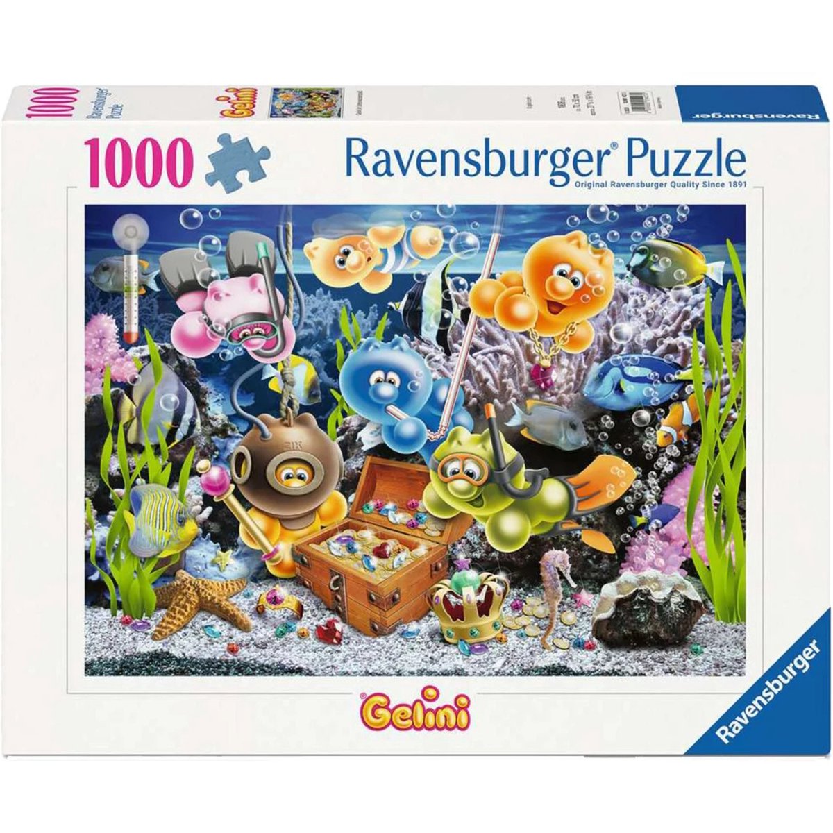 Ravensburger Puzzle Gelini Unterwasserspaß 1000 Teile Cartoon.