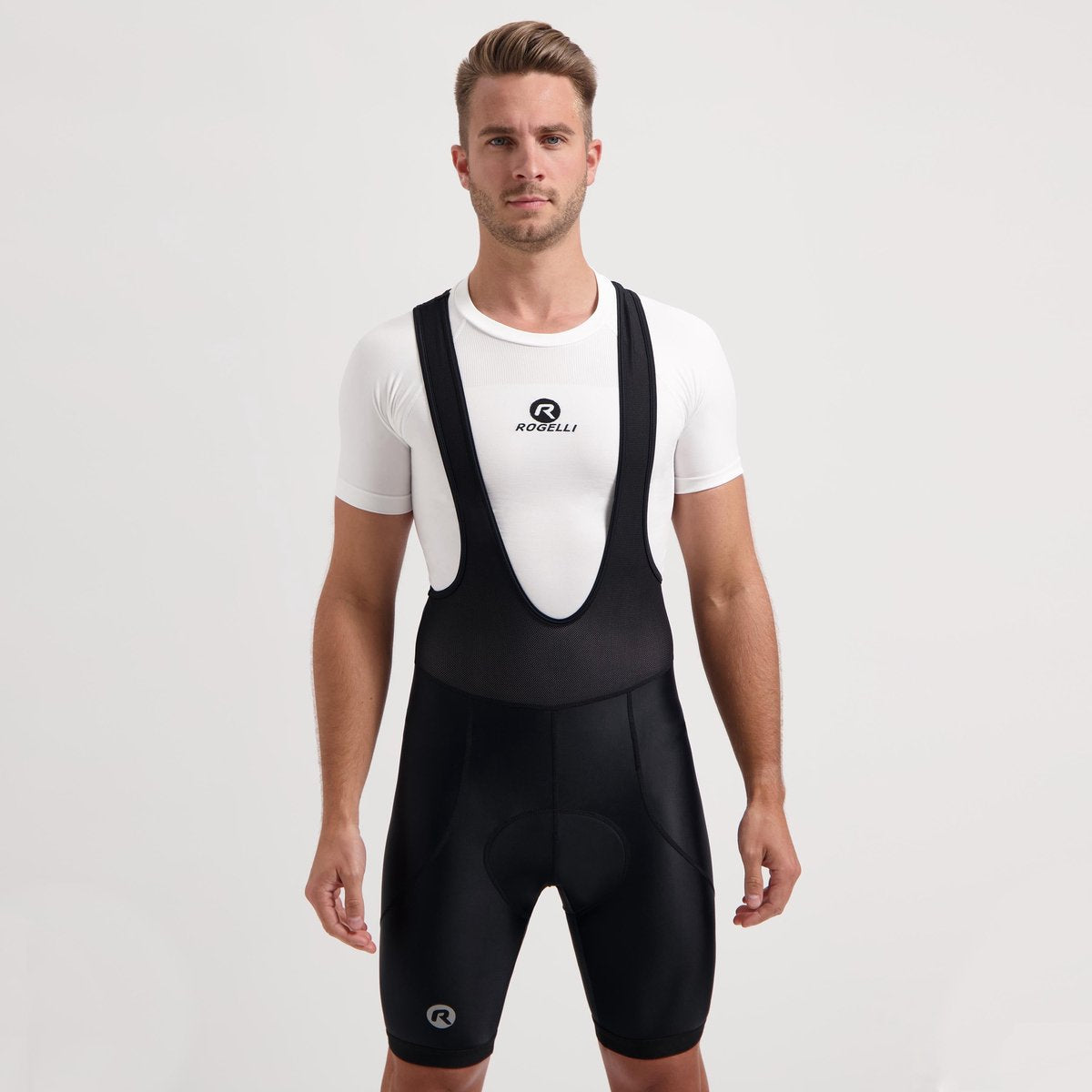 Rogelli core korte fietsbroek heren met zeem en bretels - bibshort - zwart - maat m
