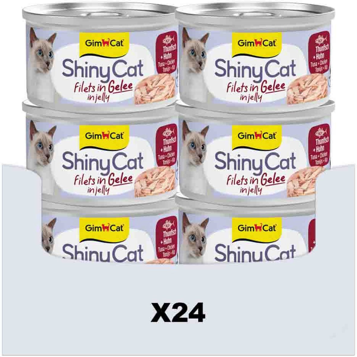 Gimcat Shinycat-Filets in Gelee Thunfisch + Huhn, 24 x 70 g