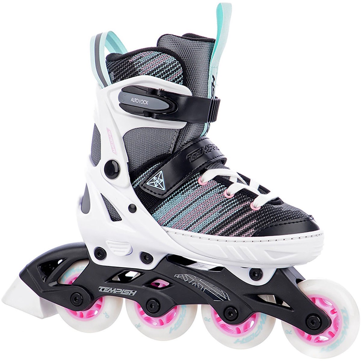 Tempish Systent Inlineskates – Inline-Skates – verstellbar – Kinder – Weiß Schwarz Rosa – Größe 33–36