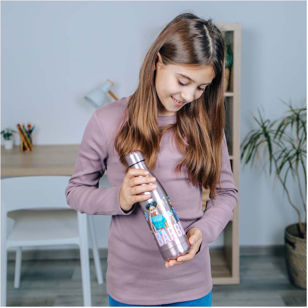 Undercover Barbie Trinkflasche aus Edelstahl, 450 ml