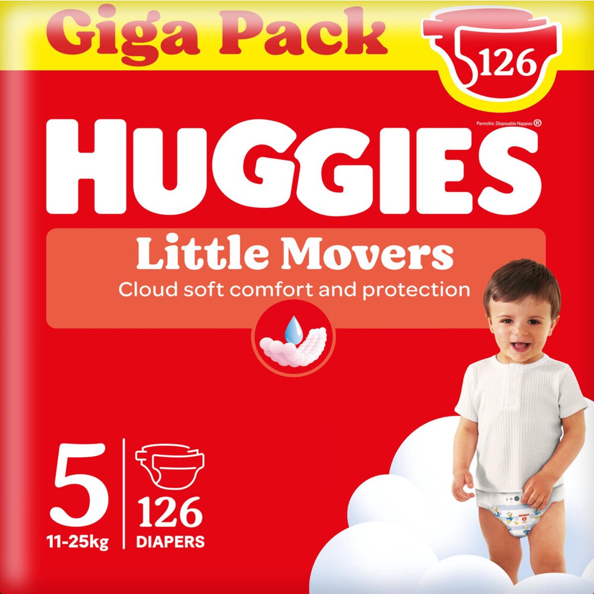 Huggies® Little Mover Babywindeln, Größe 5 (11 bis 25 kg), 126 Windeln mit Disney©-Motiven, Gigapack
