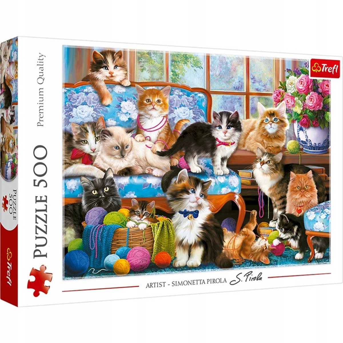 Trefl - Puzzle - 500 Teile - Katzenfamilie - 48x34 cm